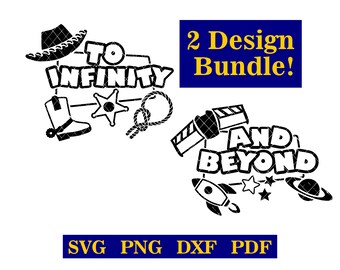 Matching: Cowboy and Space Ranger 2 Design Bundle!  DIY tshirt design, theme park vacation, svg-png-dxf-pdf