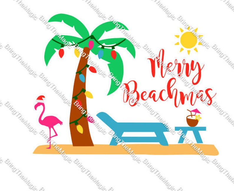 Download Tropical Christmas Svg Merry Beachmas Tropical Beach Christmas Etsy
