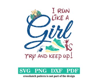 I Run Like A Girl, svg-png-pdf-dxf