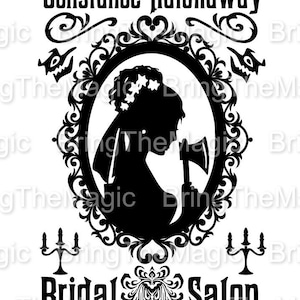 Bridal Salon, Bride, Manor, Tshirt design, Haunted Halloween, Party, SVG, Decal, Costume
