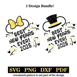 Najlepszy Nowy Rok w życiu! 2 Design Bundle, 2025, svg-png-pdf-dxf