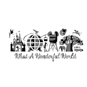 What a Wonderful World, SVG, DIY tshirt design, theme park vacation, png-dxf-pdf