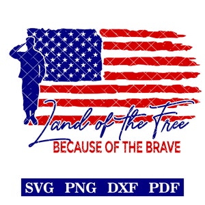 Land Of The Free Because Of The Brave, svg, png, pdf, dxf