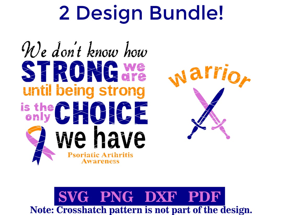 Psoriatic Arthritis Awareness SVG Design, 2 Designs, Front and Back Etsy