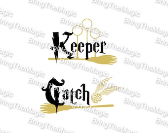 Wizard Thema, Catch, Keeper, SVG, tshirt ontwerp, tshirt, Koppels, matching,