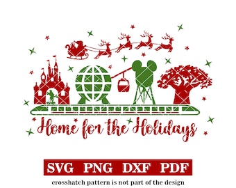 Home for the Holidays, DIY tshirt design, theme park vacation, svg-png-dxf-pdf