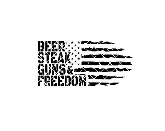 Cerveja, Bife, Armas e Liberdade, SVG, design de camiseta, placas, decalques, adesivos, png, pdf, dxf