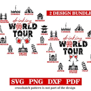 Drinking World Tour, 2 Design Bundle,  svg-png-pdf-dxf