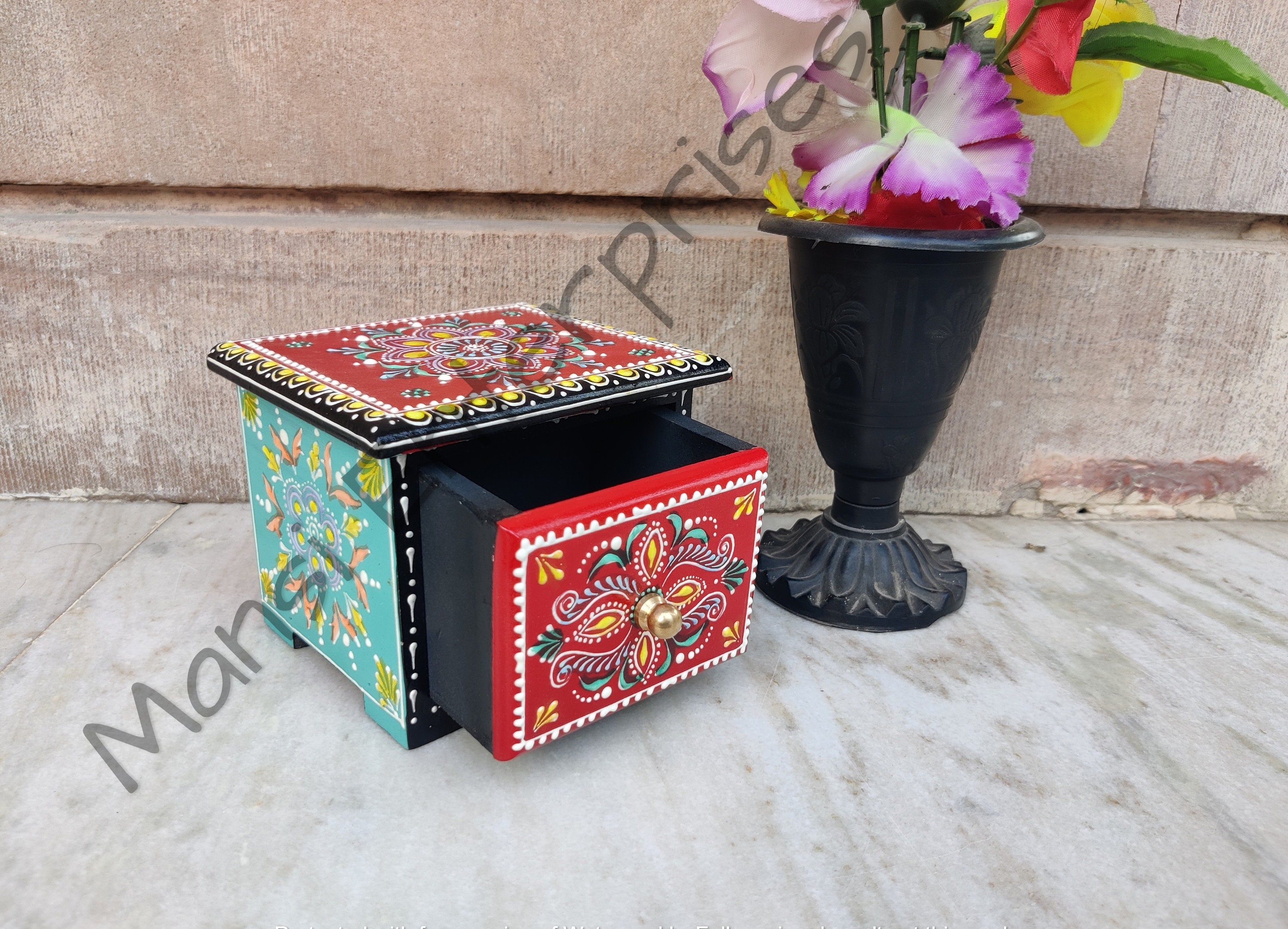 Pequeña cómoda de madera cofre de cajón organizador de | Etsy