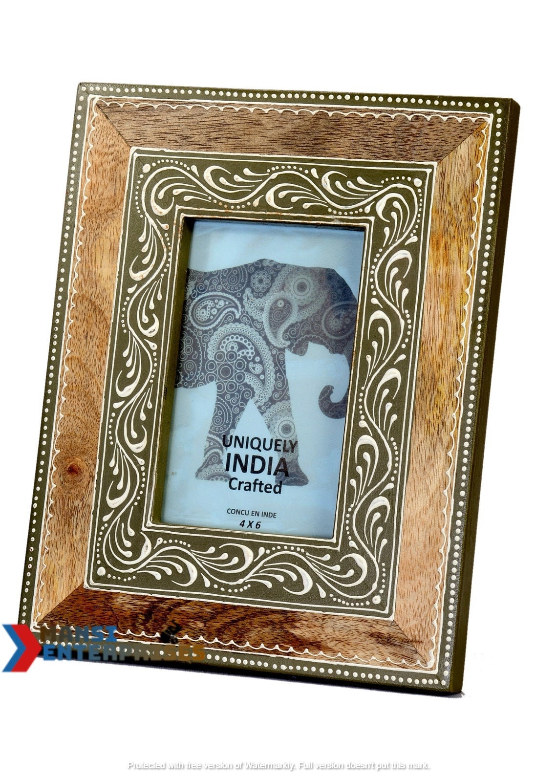 Wood photo frame handmade frame hand painted frame Indian Etsy