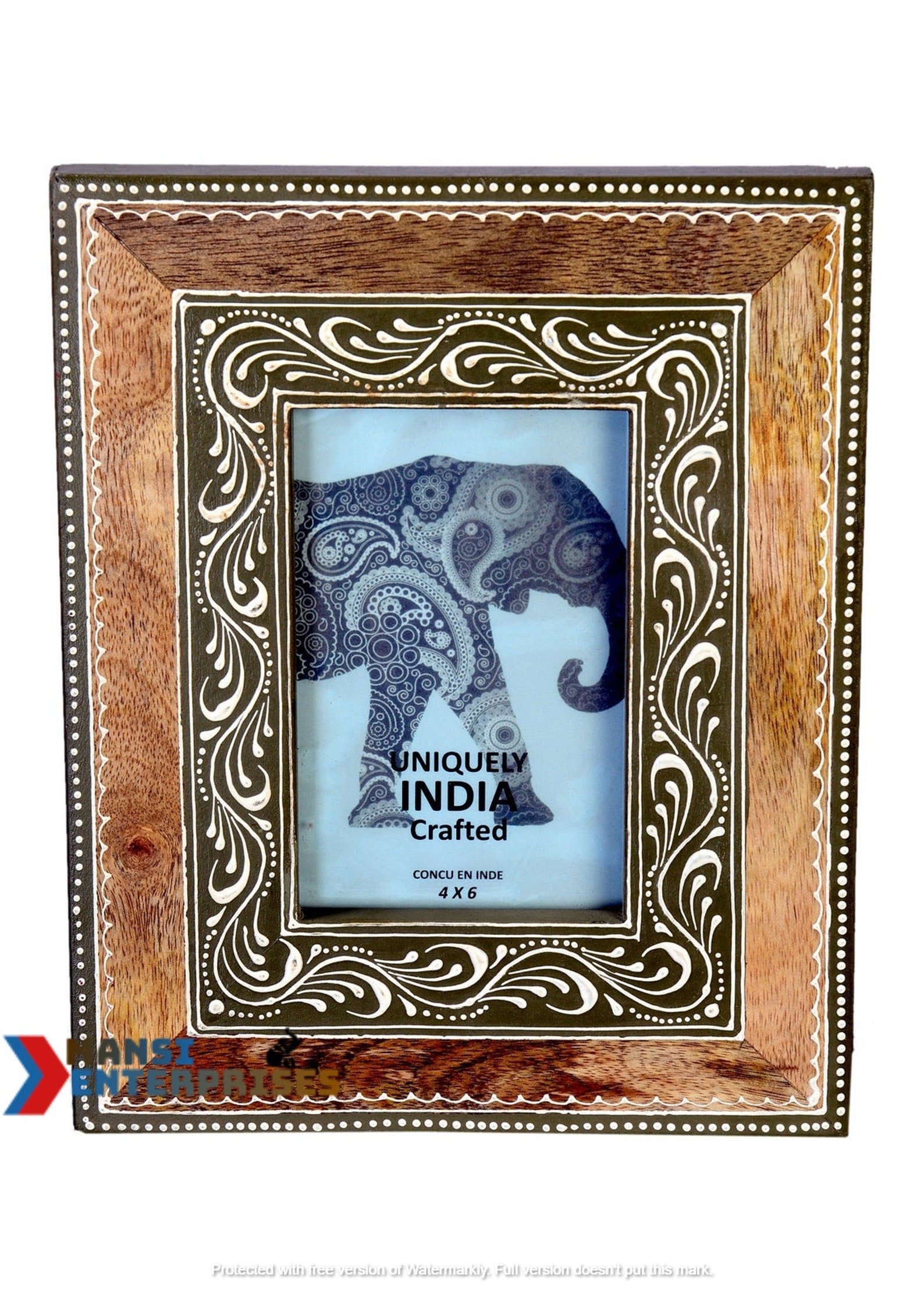 Wood photo frame handmade frame hand painted frame Indian Etsy