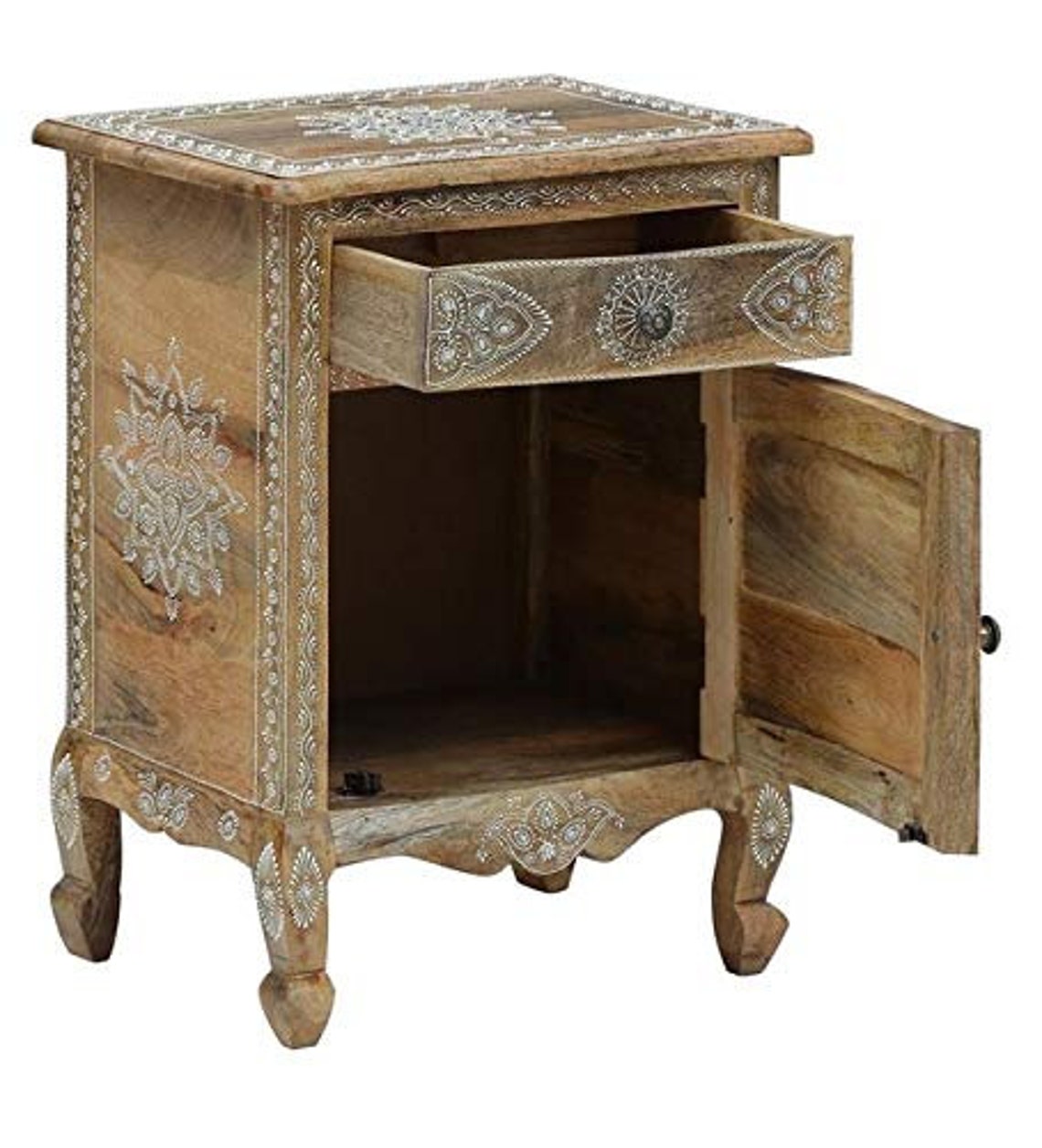 Indian Wooden Bedside Table Storage Table Bedroom Furniture Etsy