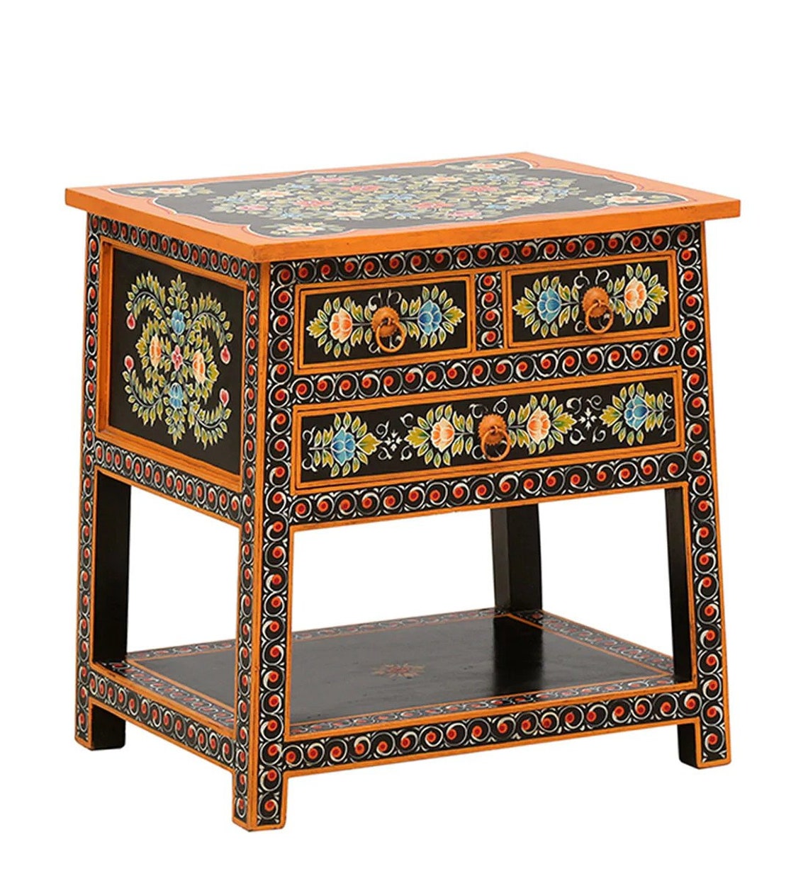 Indian Wooden Bedside Table Storage Table Bedroom Furniture Etsy