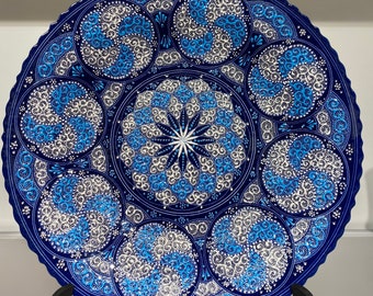 Blue Handmade Ceramic Art Plate and Vases