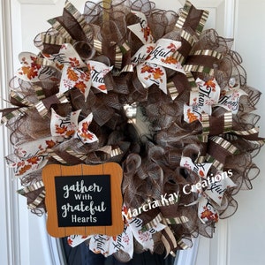 Couronne de Thanksgiving, Couronne de porte d&#39;entrée, Couronne en filet, Décoration de ferme, Décoration de porte, Décoration d&#39;intérieur, Couronne de remerciements, Couronne d&#39;automne, Décoration de porte d&#39;entrée