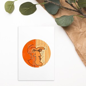Minimilista Abstract Orange Amber Standard Postcard