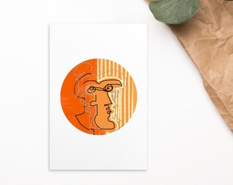 Minimilist Abstract Orange Amber Standard Postcard