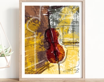 Stampa Giclée su violoncello
