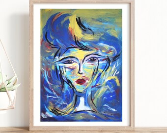 Stampa giclée di donne in blu