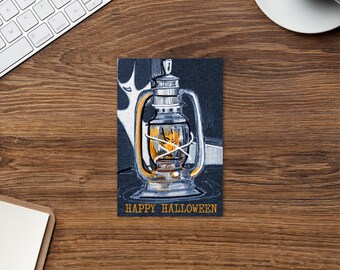 Standard Postcard - Happy Halloween, Lantern, Boo