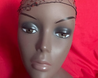 Rede de cabelo vintage com miçangas