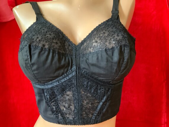 Black taffeta French Corde de Paris bullet bra