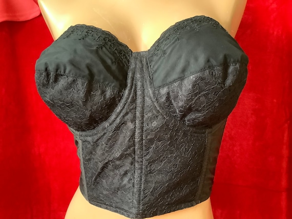 Black taffeta Spirella bullet bra