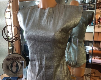 Vintage dancer circus performer silver  costume
