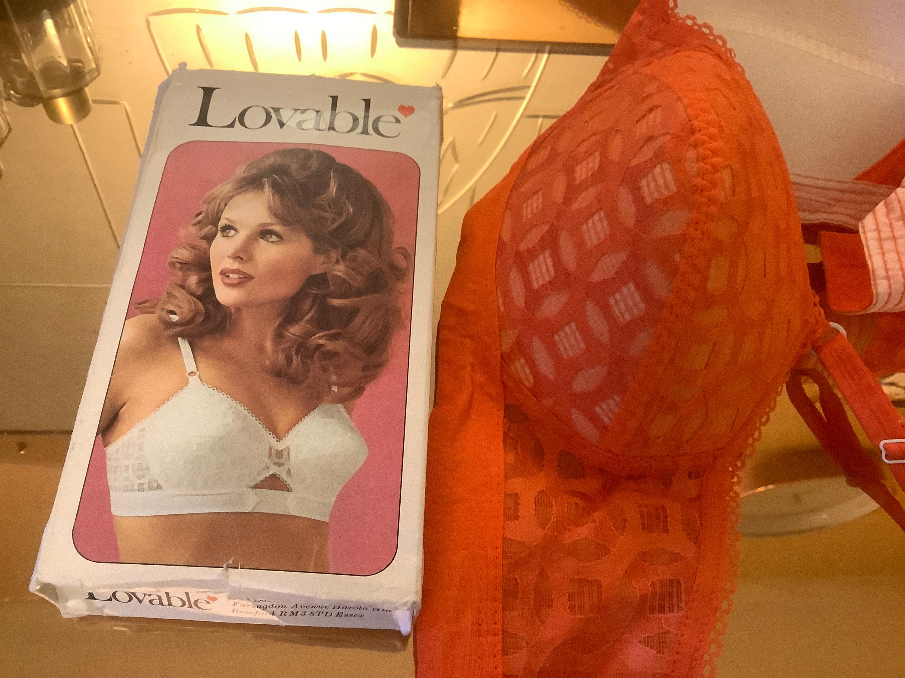 Lovable Boxed Orange Lace Pointy Bra Model Poppy 