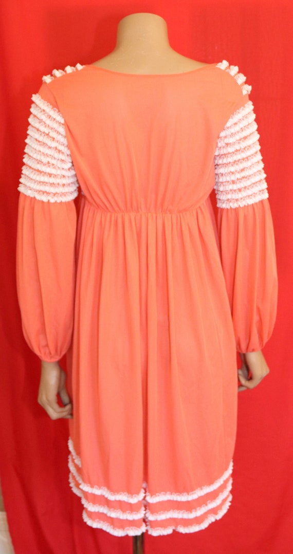 Orange  nylon white lace  Peignoir robe - image 2