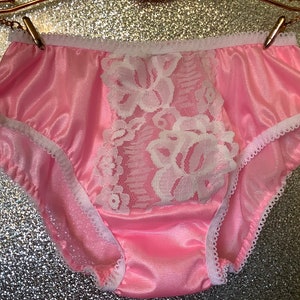 Vintage Hot Pink Nylon Girls Lace Panties Underwear Size 12 Nylon Gusset Old  Stock With Tags 