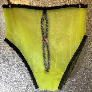 Vintage style sheer   nylon  open front  panties
