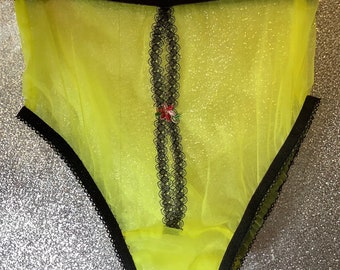 Vintage style sheer   nylon  open front  panties