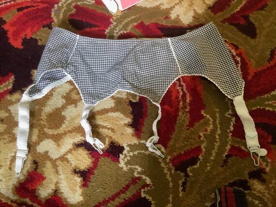 Boxed Gingham Cotton Garter Belt by Keynote - Etsy