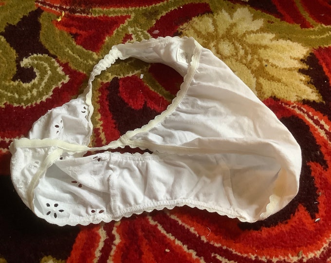 St Michael Broderie Anglais Cotton Tanga Vintage Panties Etsy