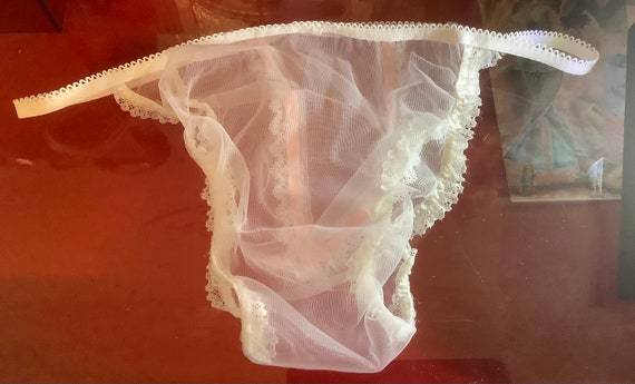 Vintage Style Sheer Nylon String Panties 