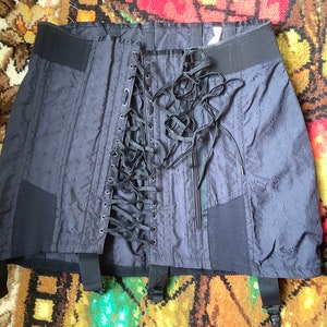 Vintage Black nylon taffeta Spirella  girdle