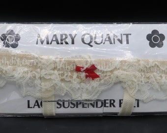 Vintage Mary Quant NRFP cream garter belt