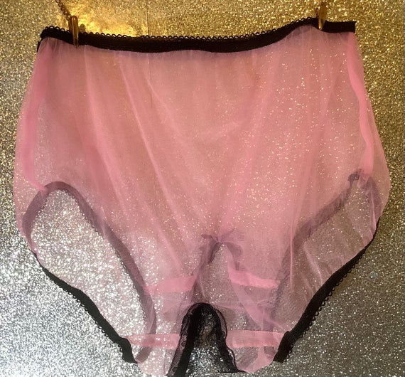 Vintage Style Sheer Nylon Lace Panties 