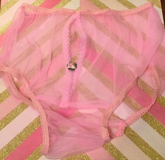 Vintage Style Sheer Nylon Open Front Panties -  Canada