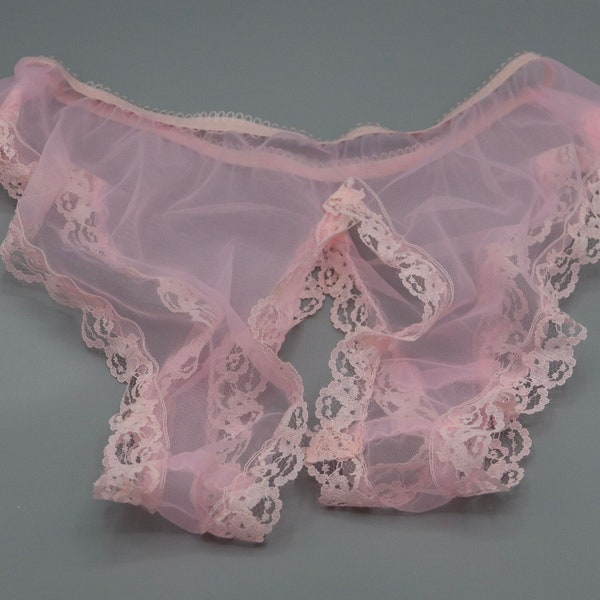 Vintage style sheer   nylon  open crotch panties