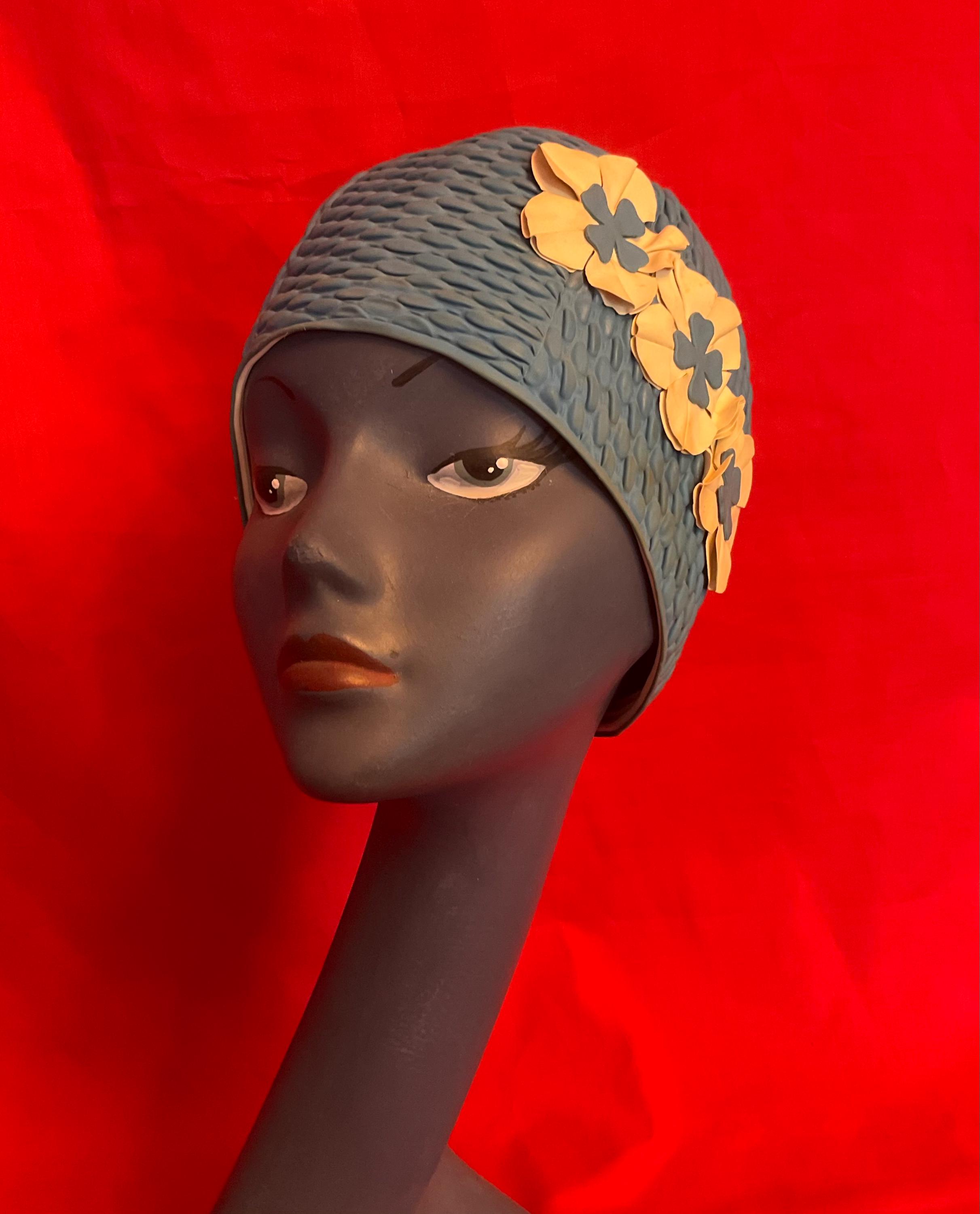 Blue Reef Rome Bubble Bonnet De Bain Pour Femme Motif Floral 3 Fleurs 3D 3D Couleurs Tropicales Élégant Vintage Bonnet De Bain Taille Unique Adultes