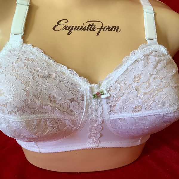 Exquisite Form bra  slightly sheer white lace