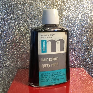 Miners Black Cat blue black hair colour spray refill