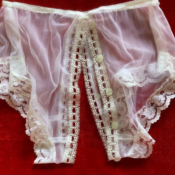 Vintage style sheer   nylon  open crotch panties