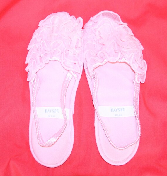 Pantuflas boudoir rosa con tira trasera Kayser tamano mediano Etsy Espana