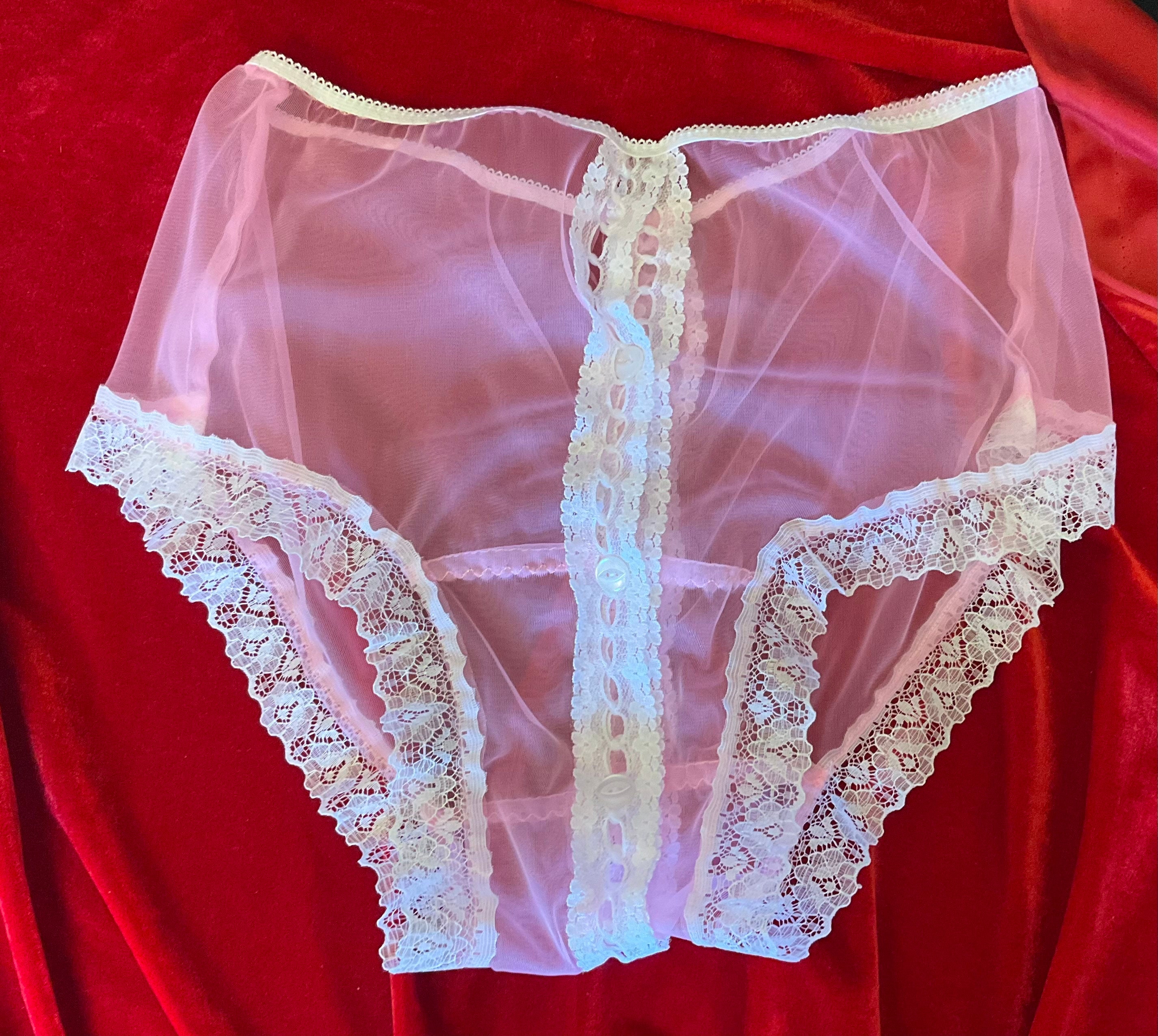 retoro nylon color panties Vintage Style Sheer Nylon Lace Button Panties - Etsy