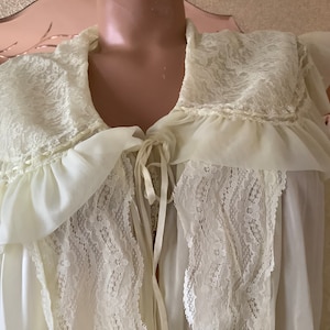 Geel nylon Peignoir gewaad Queen&#39;s