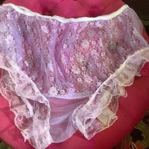 Vintage style Sissy  sheer  lace   panties