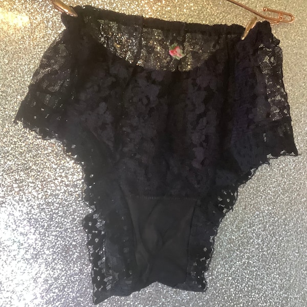 Black Lace Panties Etsy
